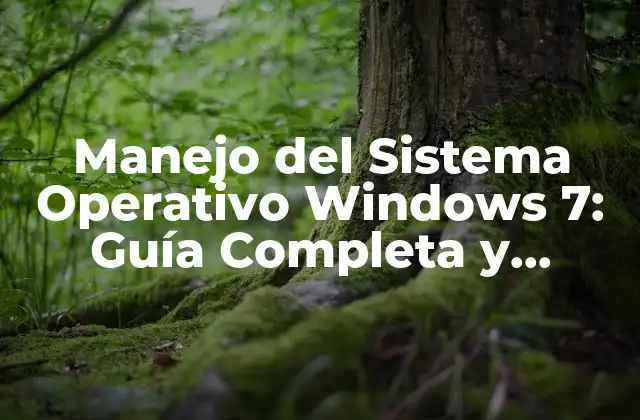 Manejo Del Sistema Operativo Windows 7: Guía Completa y Detallada