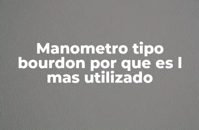 Manometro Tipo Bourdon por que es L mas Utilizado