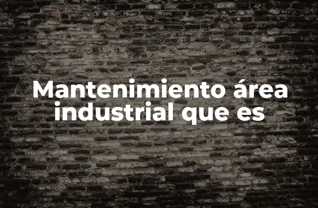 Mantenimiento Área Industrial que es