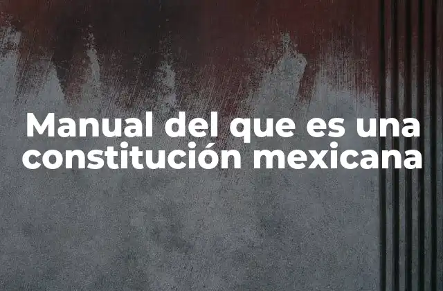 Manual Del que es una Constitución Mexicana