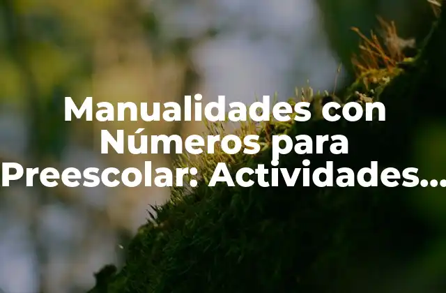 Manualidades con Números para Preescolar: Actividades Divertidas para Aprender