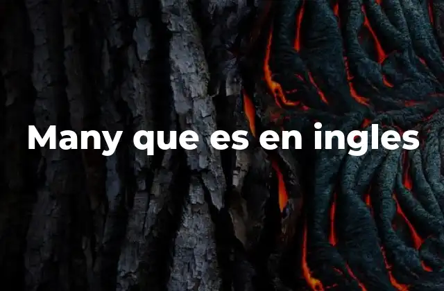 Many que es en Ingles
