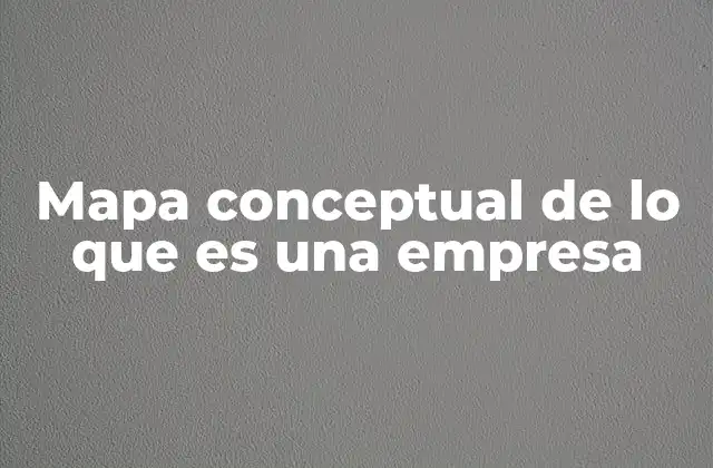 Mapa Conceptual de Lo que es una Empresa