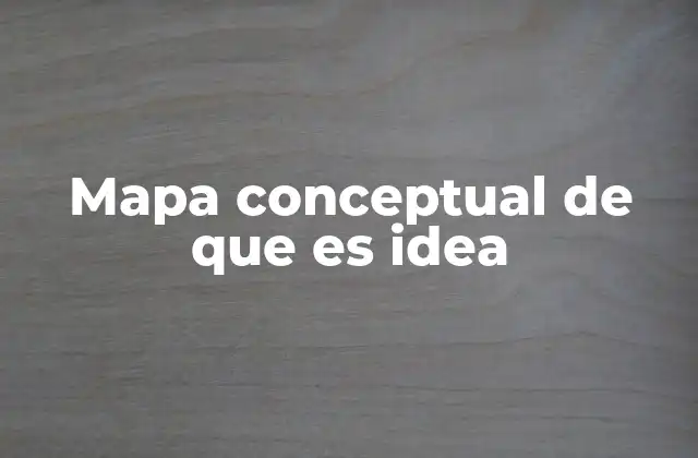 Mapa Conceptual de que es Idea