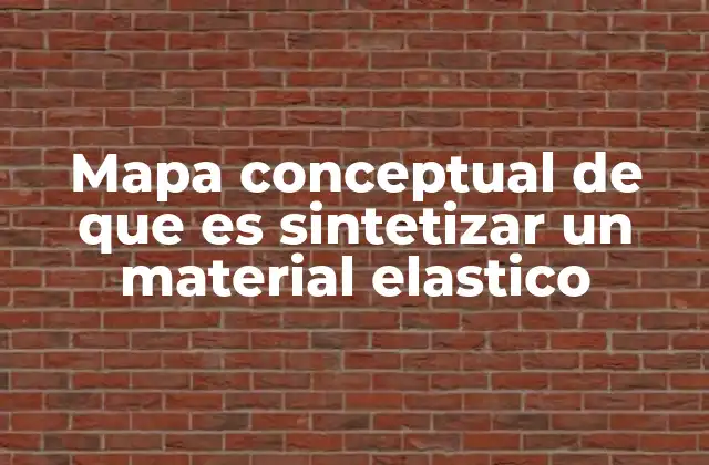 Mapa Conceptual de que es Sintetizar un Material Elastico
