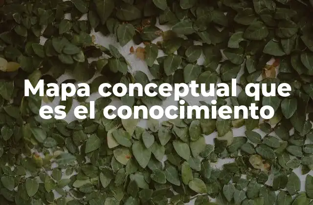 Mapa Conceptual que es el Conocimiento