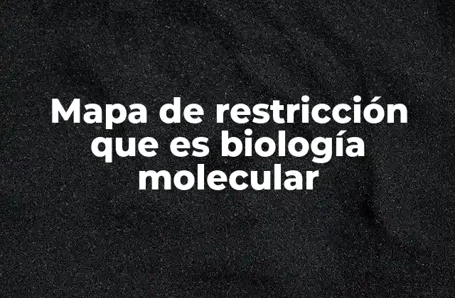 Mapa de Restricción que es Biología Molecular 2 La importancia de los mapas de restricción en la investigación genética
