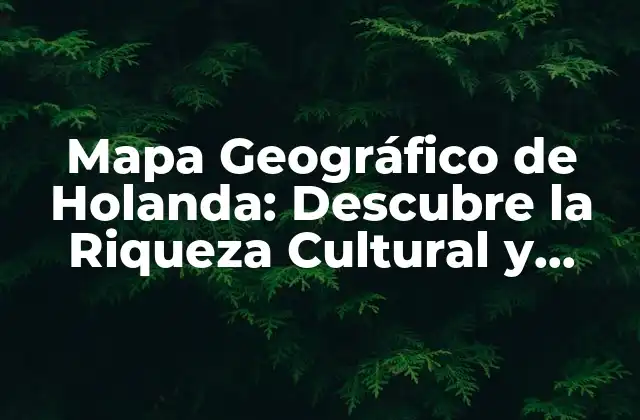 Mapa Geográfico de Holanda: Descubre la Riqueza Cultural y Natural de los Países Bajos