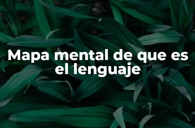 Mapa Mental de que es el Lenguaje