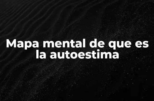 Mapa Mental de que es la Autoestima