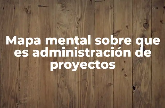 Mapa Mental sobre que es Administración de Proyectos