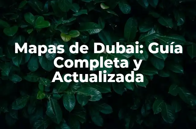 Mapas de Dubai: Guía Completa y Actualizada