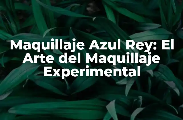 Maquillaje Azul Rey: el Arte Del Maquillaje Experimental