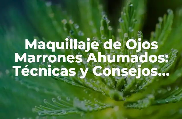 Maquillaje de Ojos Marrones Ahumados: Técnicas y Consejos para un Look Dramático