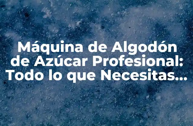 Máquina de Algodón de Azúcar Profesional: Todo Lo que Necesitas Saber 2 Características de las Máquinas de Algodón de Azúcar Profesional