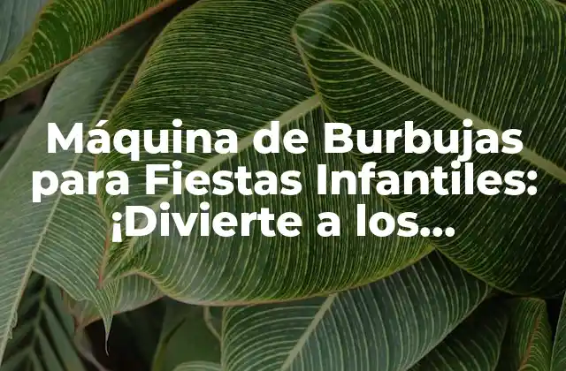 Máquina de Burbujas para Fiestas Infantiles: ¡divierte a los Pequeños!