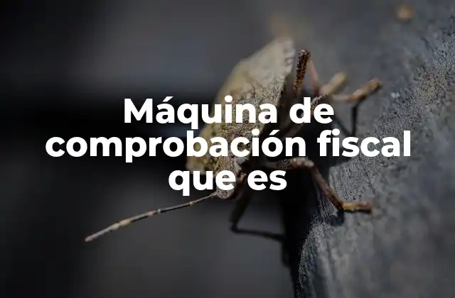 Máquina de Comprobación Fiscal que es