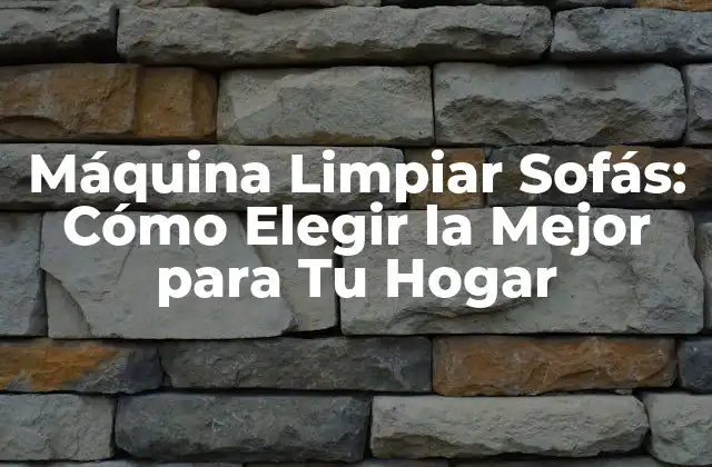 Máquina Limpiar Sofás: Cómo Elegir la Mejor para Tu Hogar