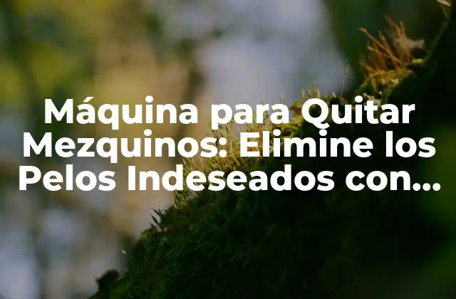 Máquina para Quitar Mezquinos: Elimine los Pelos Indeseados con Facilidad