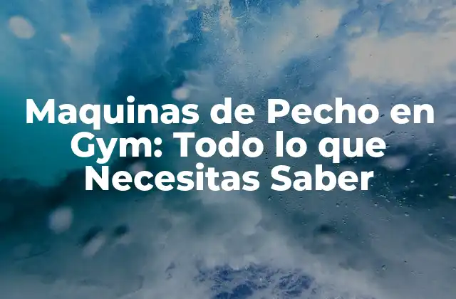Maquinas de Pecho en Gym: Todo Lo que Necesitas Saber