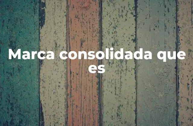 Marca Consolidada que es
