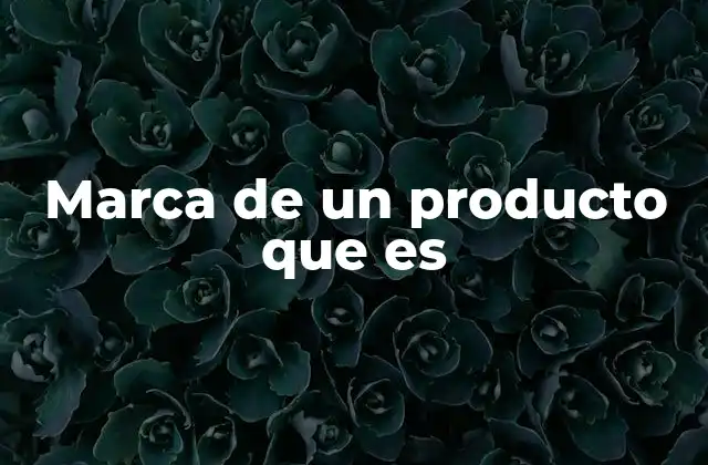 Marca de un Producto que es