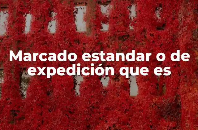 Marcado Estandar o de Expedición que es