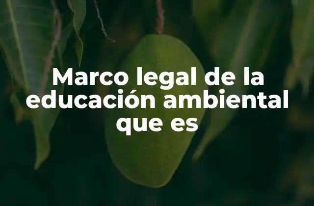 Marco Legal de la Educación Ambiental que es