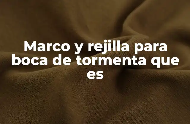Marco y Rejilla para Boca de Tormenta que es
