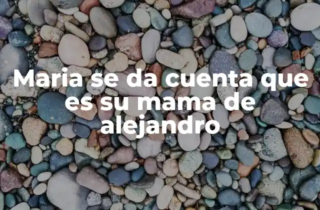 Maria Se Da Cuenta que es Su Mama de Alejandro