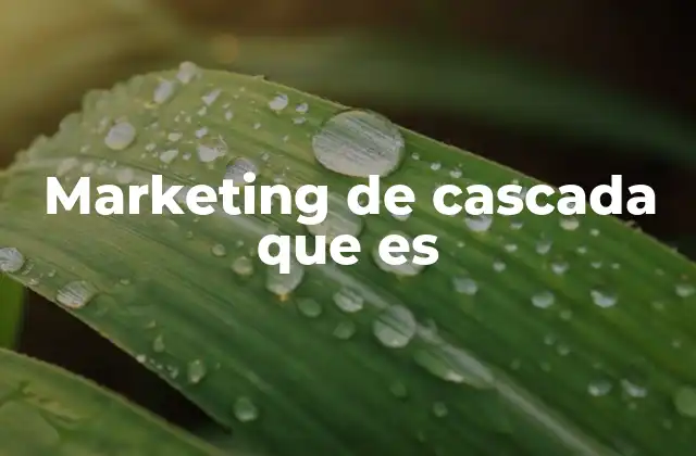 Marketing de Cascada que es