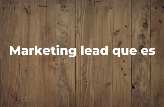 Marketing Lead que es