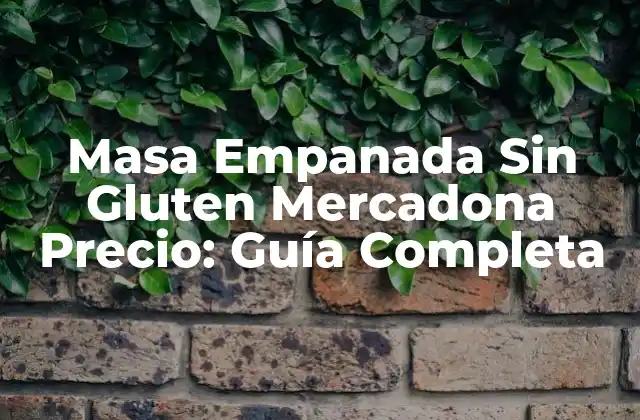 Masa Empanada sin Gluten Mercadona Precio: Guía Completa