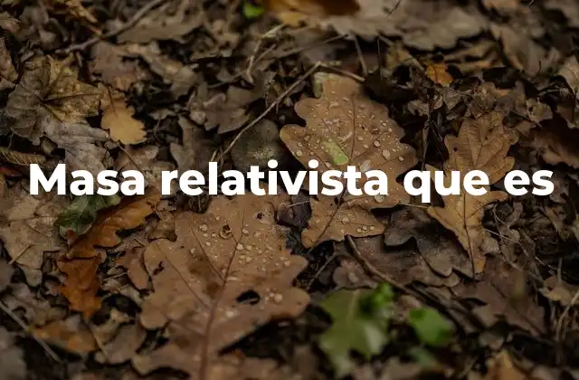 Masa Relativista que es
