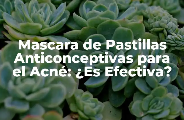 Mascara de Pastillas Anticonceptivas para el Acné: ¿es Efectiva?