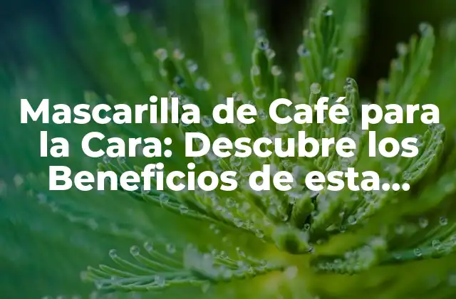 Mascarilla de Café para la Cara: Descubre los Beneficios de Esta Tendencia Natural