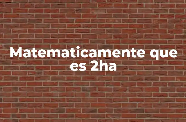 Matematicamente que es 2ha