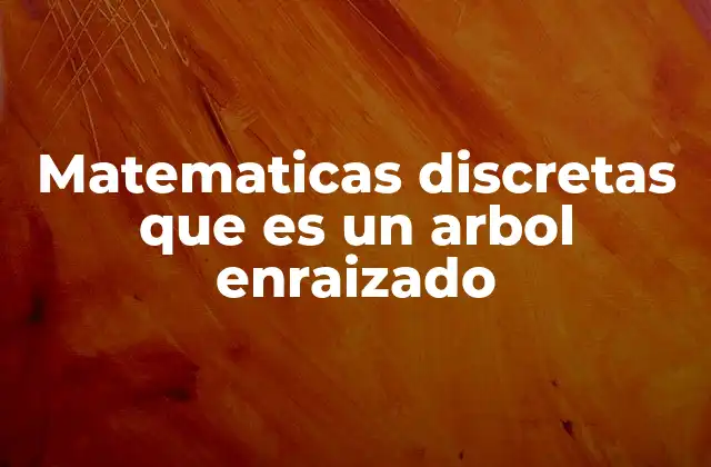 Matematicas Discretas que es un Arbol Enraizado