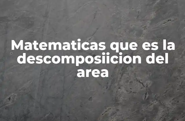 Matematicas que es la Descomposiicion Del Area