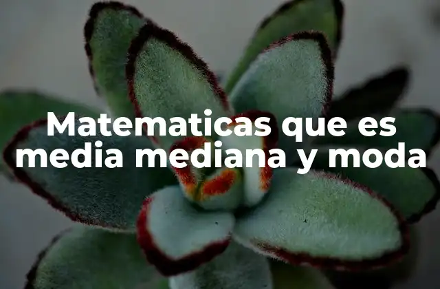 Matematicas que es Media Mediana y Moda