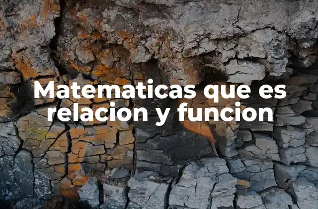 Matematicas que es Relacion y Funcion