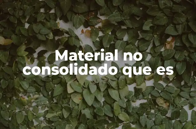 Material No Consolidado que es