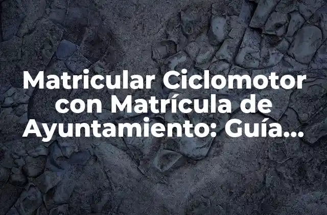 ¿Por qué es necesario matricular un ciclomotor?