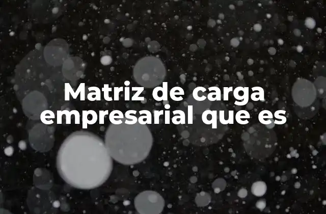 Matriz de Carga Empresarial que es