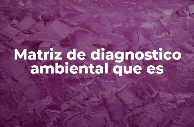Matriz de Diagnostico Ambiental que es