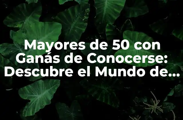 Mayores de 50 con Ganás de Conocerse: Descubre el Mundo de las Relaciones en la Edad Adulta