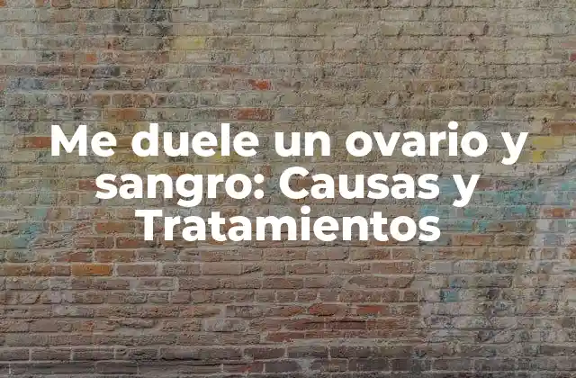 Me Duele un Ovario y Sangro: Causas y Tratamientos