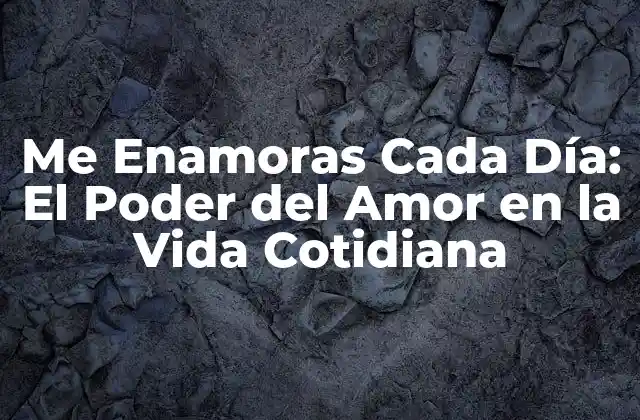 Me Enamoras Cada Día: el Poder Del Amor en la Vida Cotidiana