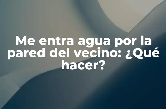 Me Entra Agua por la Pared Del Vecino: ¿qué Hacer?