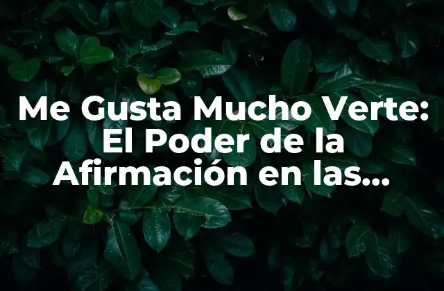 Me Gusta Mucho Verte: el Poder de la Afirmación en las Relaciones 2 Los Beneficios de la Afirmación en las Relaciones
